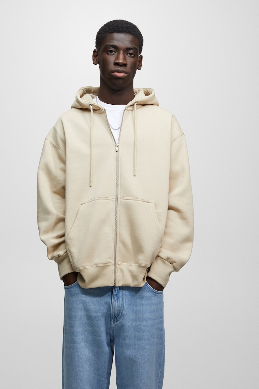 

Толстовка на молнии Pull&Bear, экрю