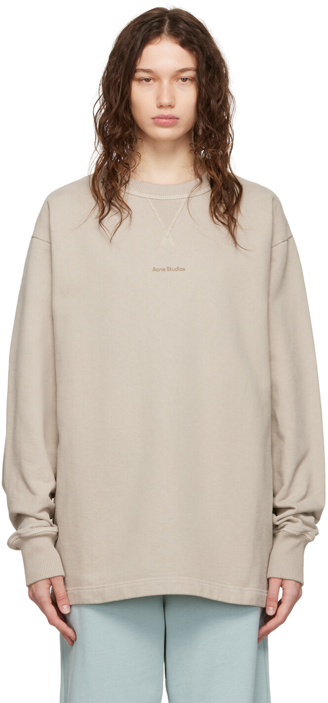 

Бежевый свитшот со штампом Acne Studios