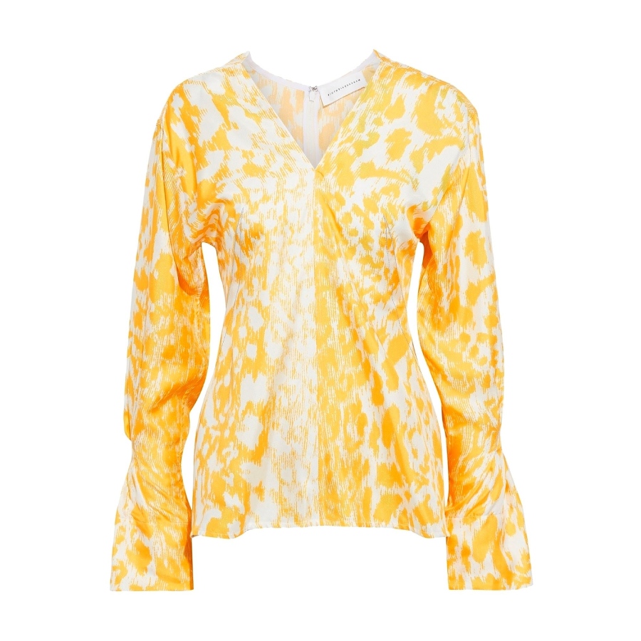 Блуза Victoria Beckham Silk, желтый фотографии