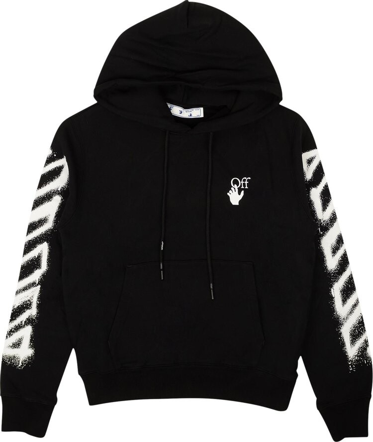 

Худи Off-White Spray Marker Slim Hoodie 'Black/White', черный