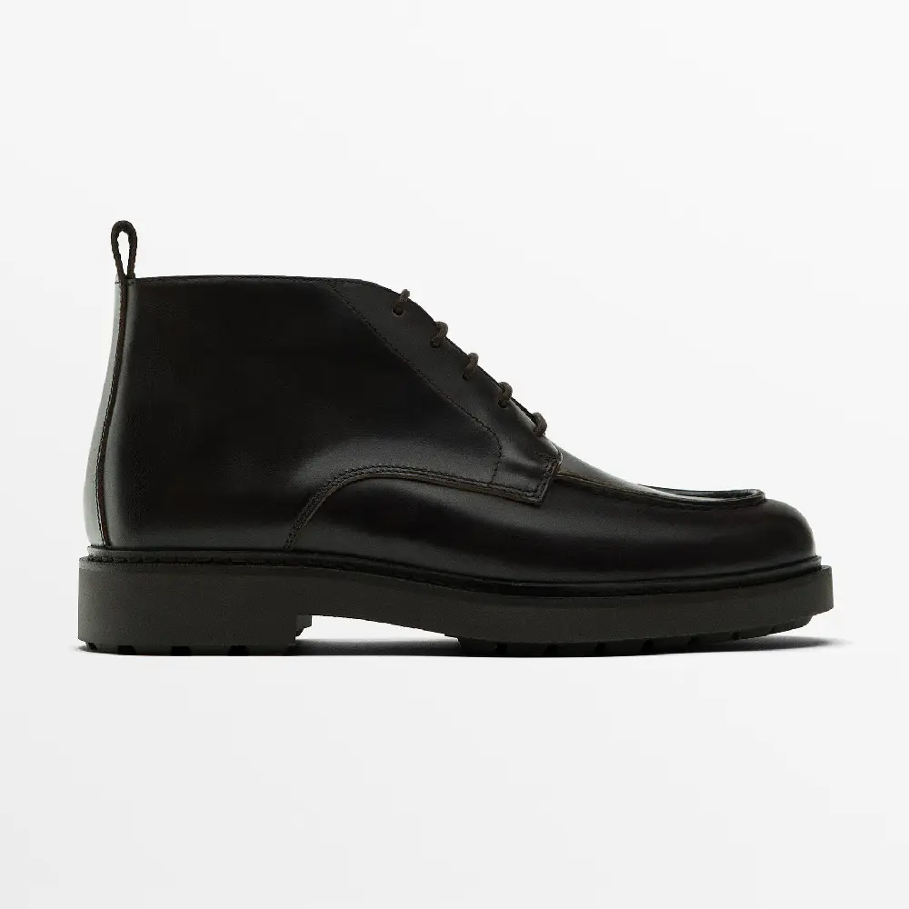 Ботинки Massimo Dutti Moc Toe Ankle, коричневый