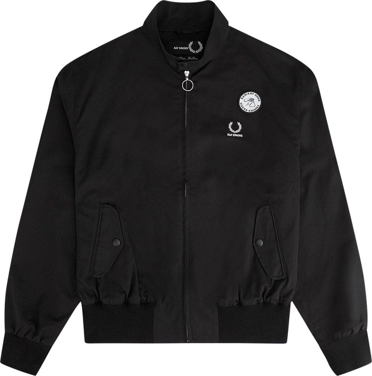 Куртка Fred Perry x Raf Simons Embroidered Harrington Jacket 'Black', черный - фото