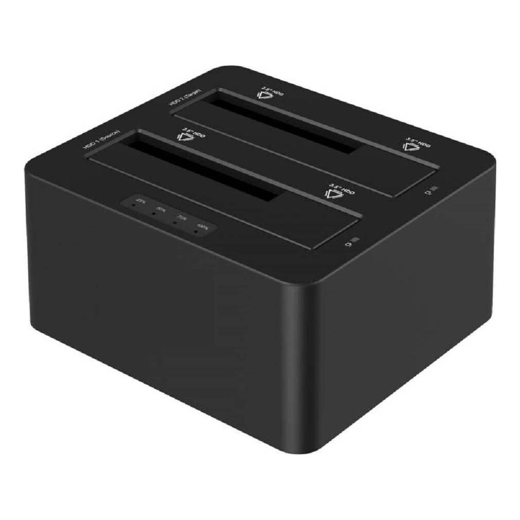 

Док-станция для жестких дисков Zonixplay Dual Bay SATA USB 3.0 External HDD, черный