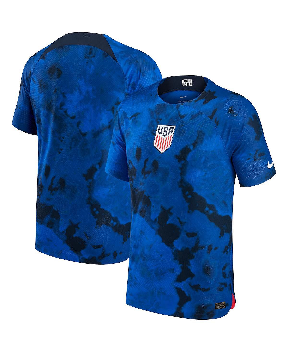 Мужская синяя аутентичная пустая майка usmnt 2022/23 away vapor match Nike, синий коньки bauer vapor select int 06 5 d