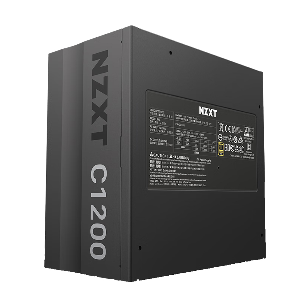 Блок питания NZXT C1200, 80 PLUS Gold, 1200 Вт, черный