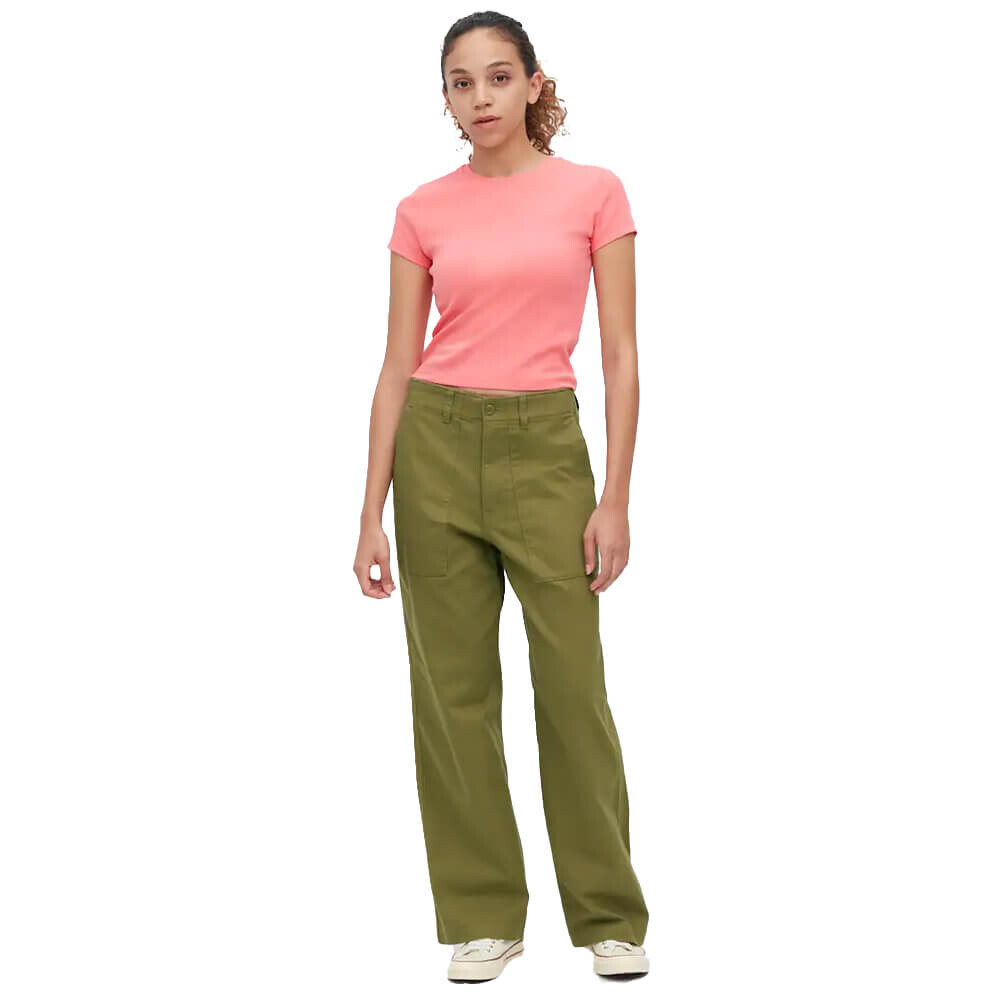 

Брюки Uniqlo Wide Leg Baker, оливковый