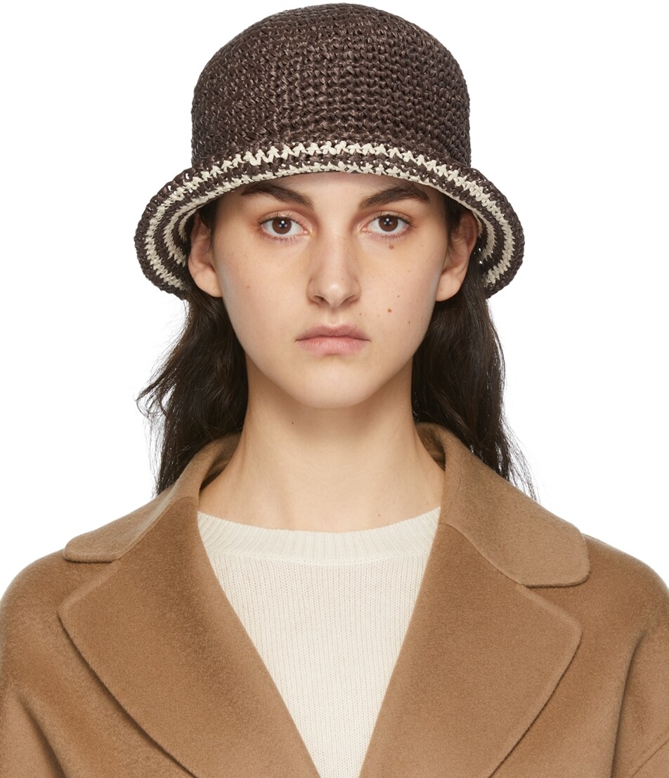 

Коричневая пляжная шляпа из рафии S Max Mara
