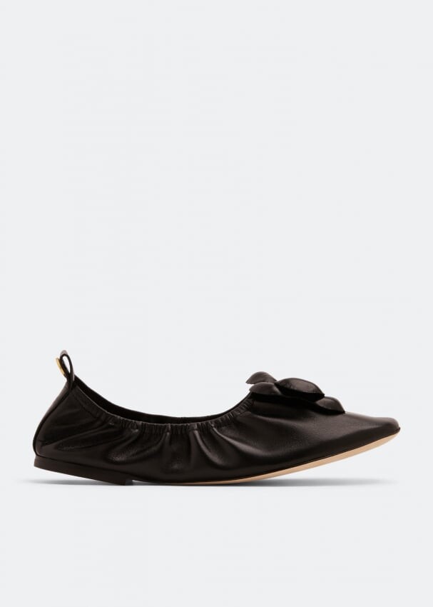 

Балетки TORY BURCH Flower Scrunch ballet flats, черный