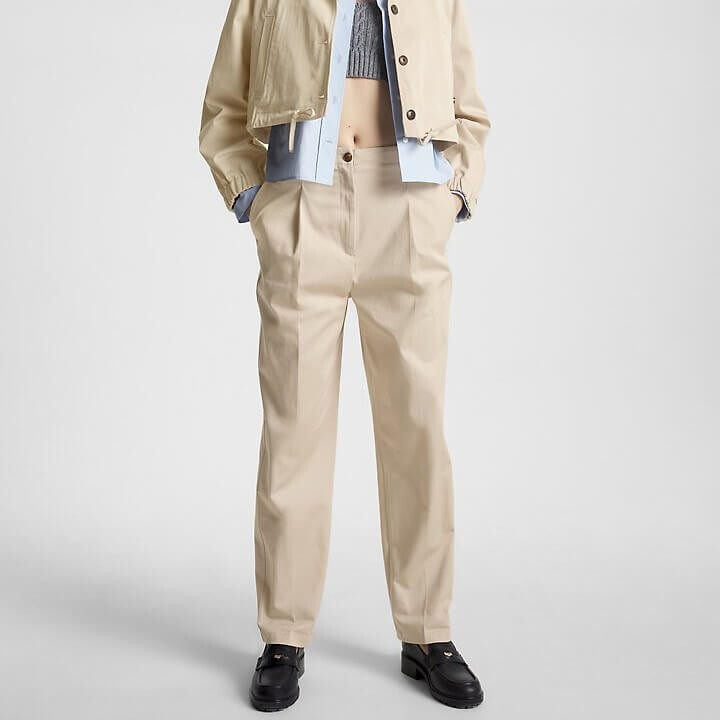 

Брюки Tommy Hilfiger Tapered Pleated Chino, бежевый