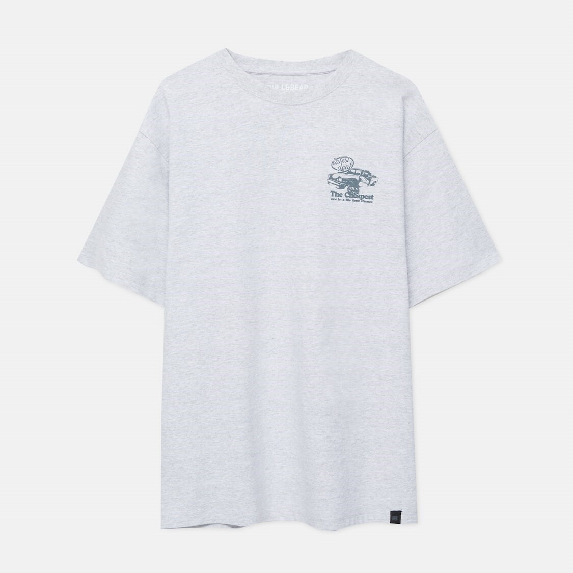 

Футболка Pull&Bear Embroidered Short Sleeve, светло-серый