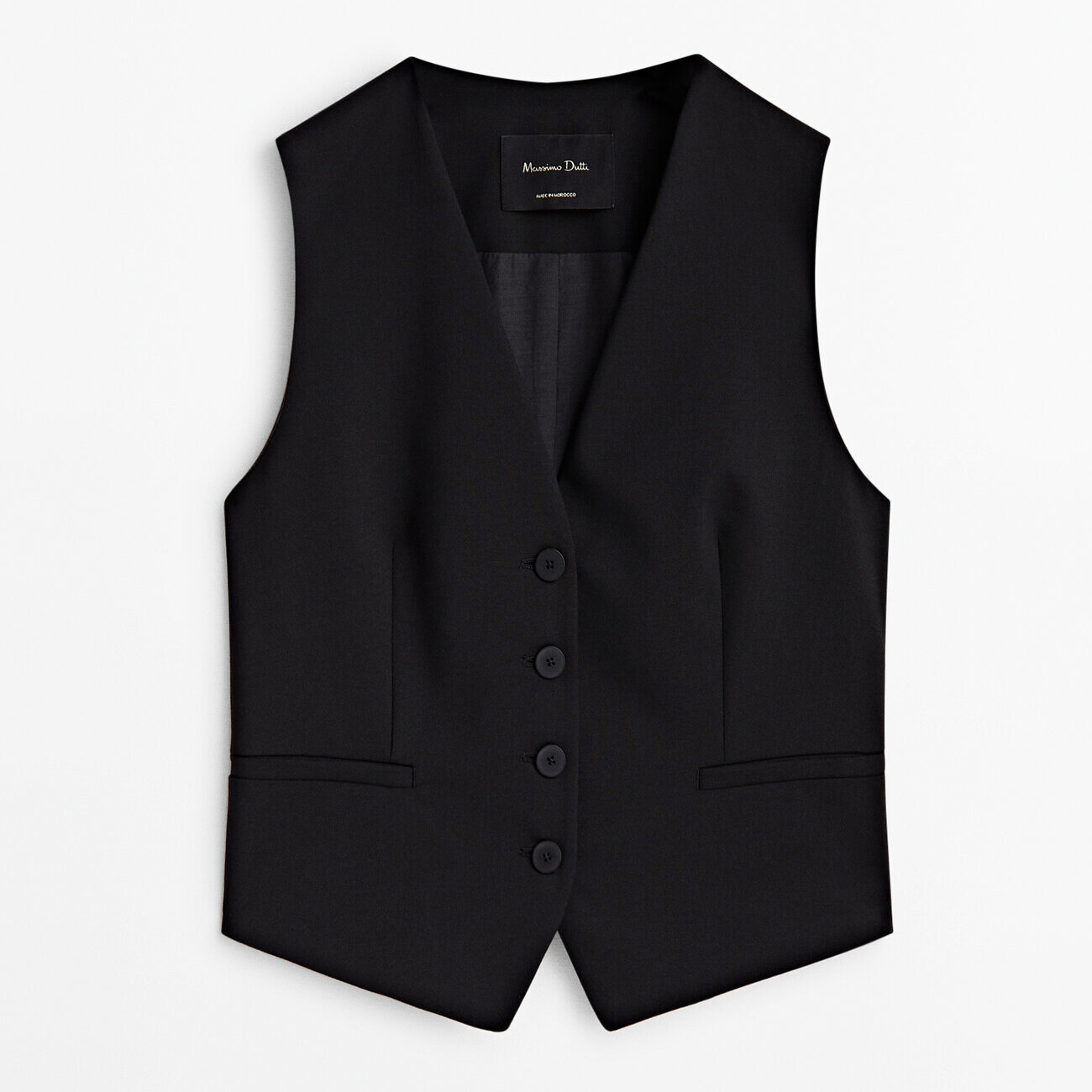 

Костюмный жилет Massimo Dutti Cool Wool, черный