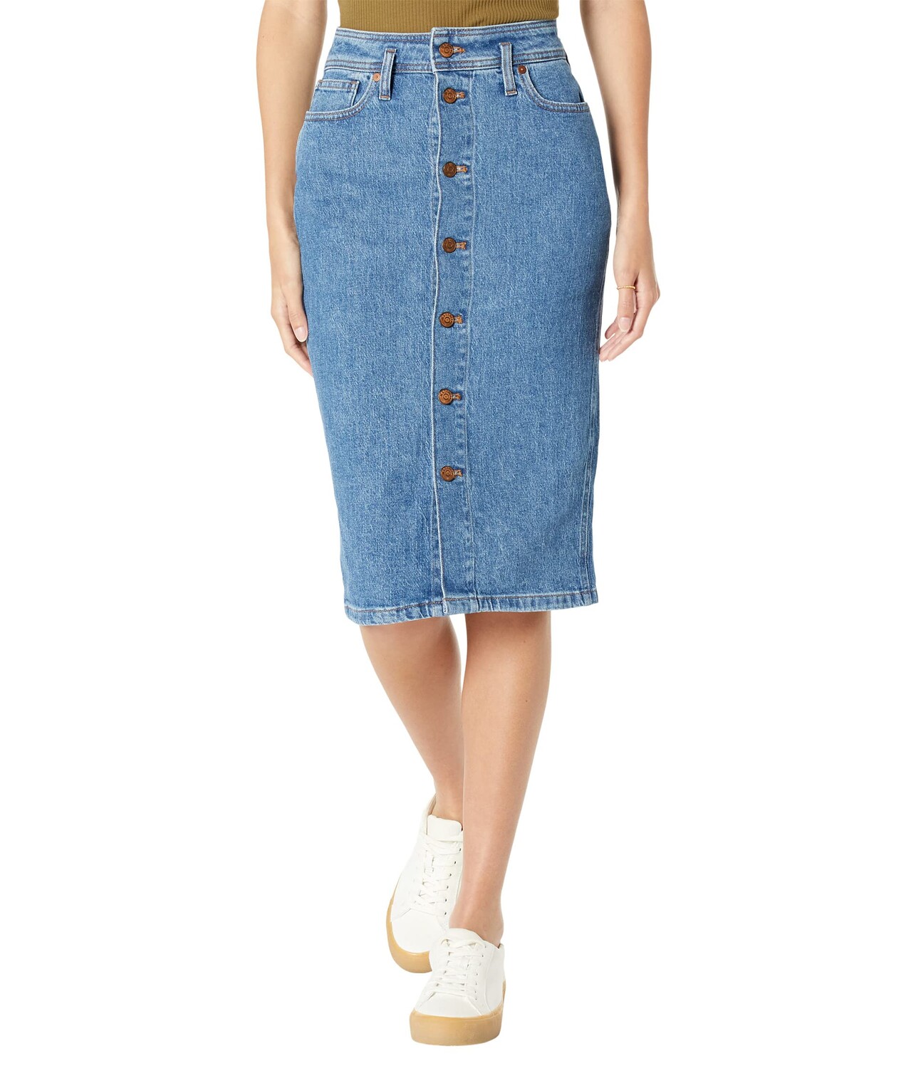 

Юбка Madewell, Denim High-Waist Midi Skirt in Holton Wash