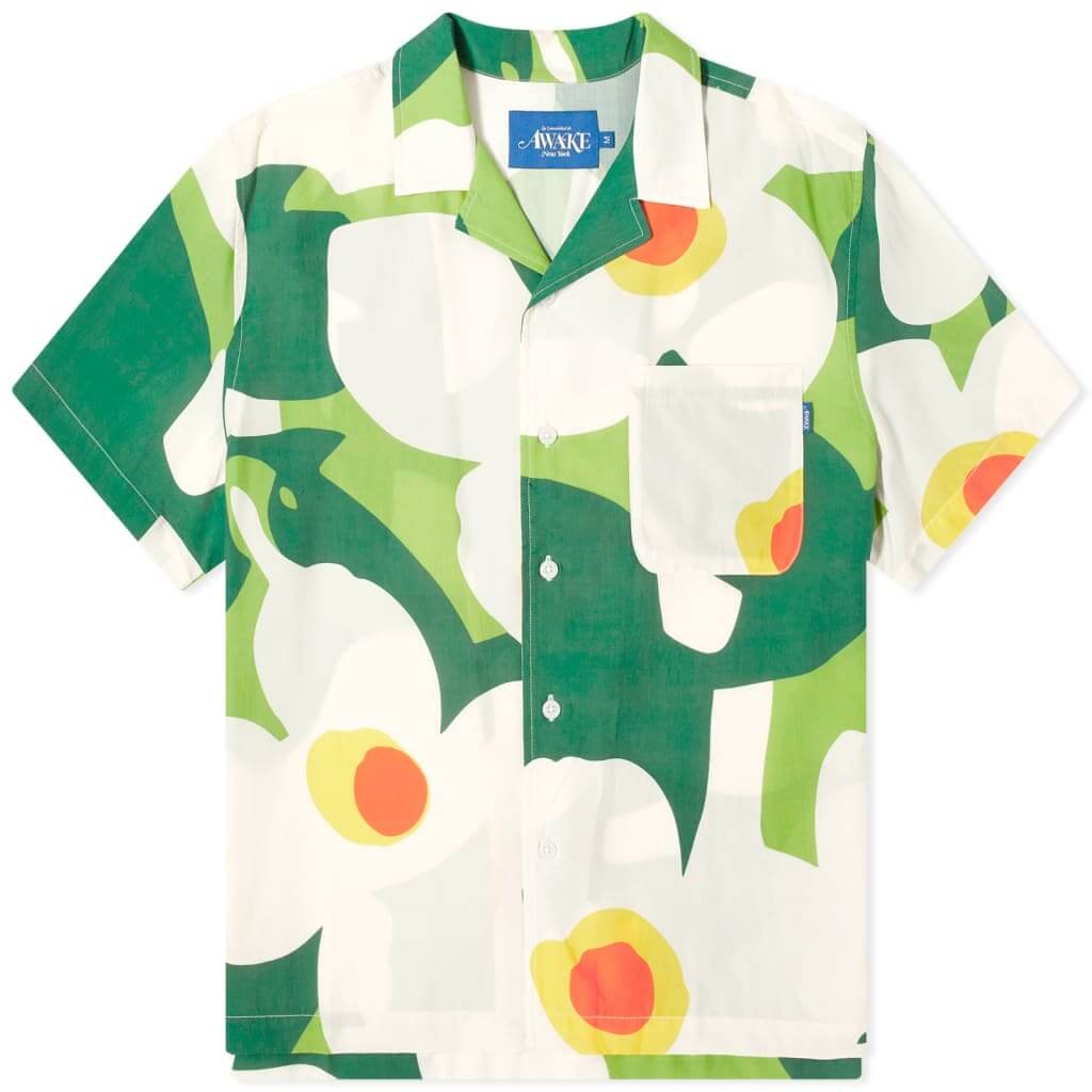 Рубашка Awake NY Floral Camp Collar, зеленый