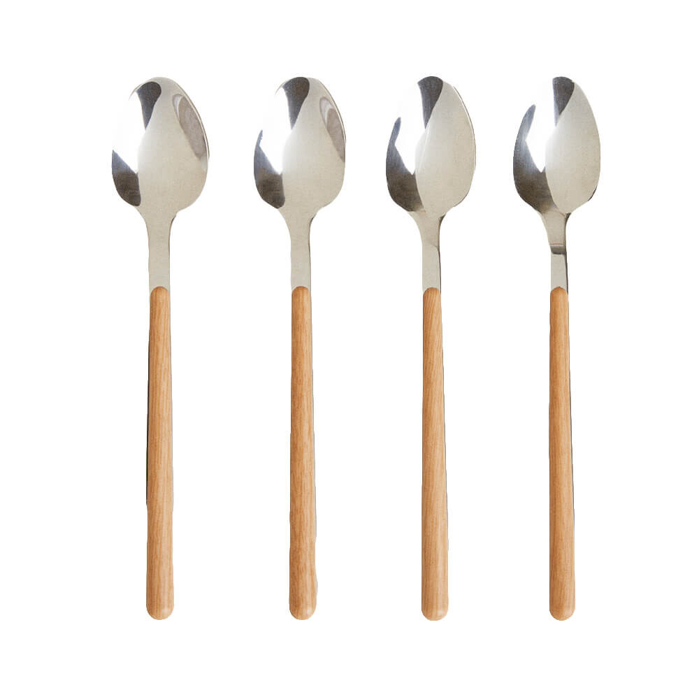 

Набор десертных ложек Zara Home with Round Handle Detail, 4 предмета, коричневый