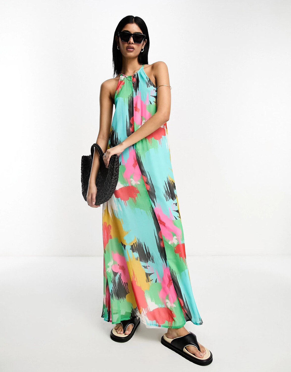

Макси-сарафан Asos Design Soft Halter, мультиколор