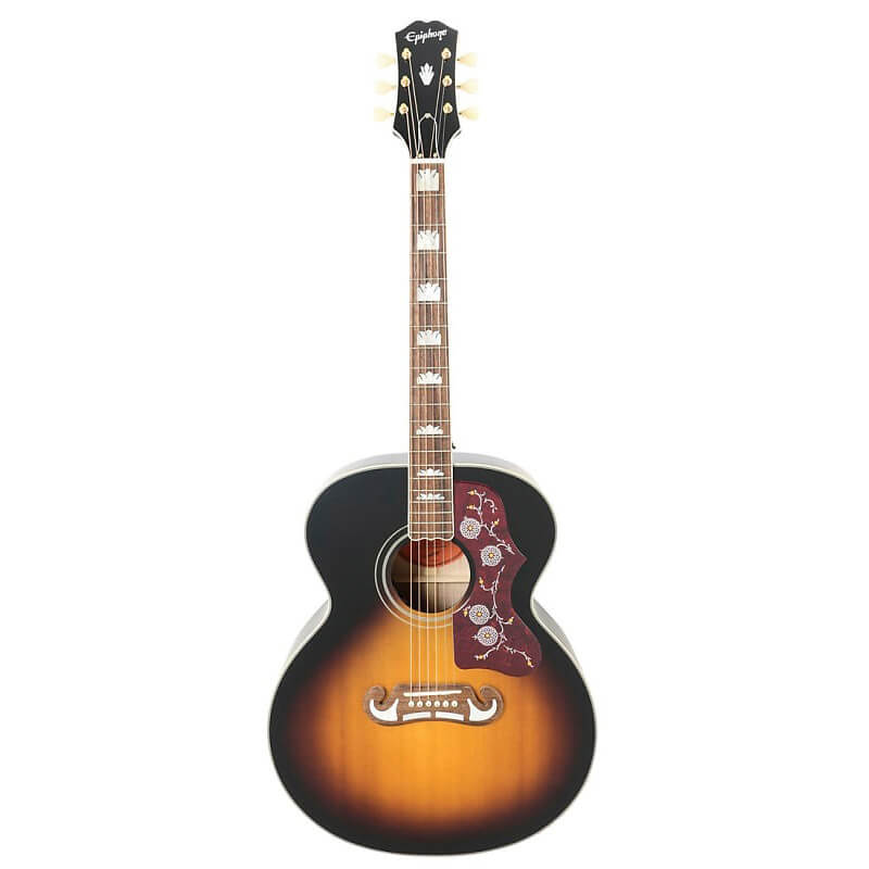 Акустическая гитара Epiphone J-200 All Solid Wood - Aged Vintage Sunburst Gloss цена и фото
