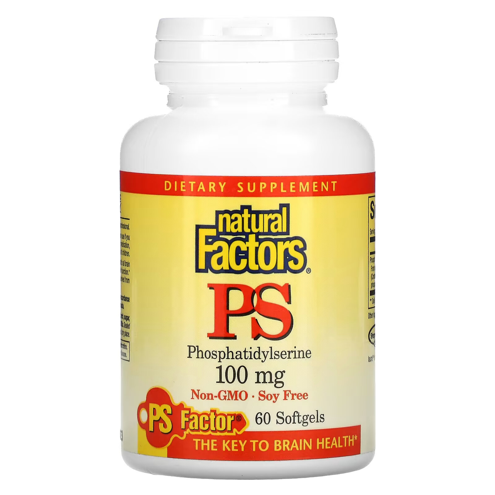 Natural Factors, ФС (фосфатидилсерин), 100 мг, 60 мягких таблеток jarrow formulas фс 100 фосфатидилсерин 100 мг 30 мягких таблеток