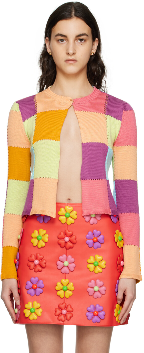 

Многоцветная куртка в стиле пэчворк Moschino, Красный