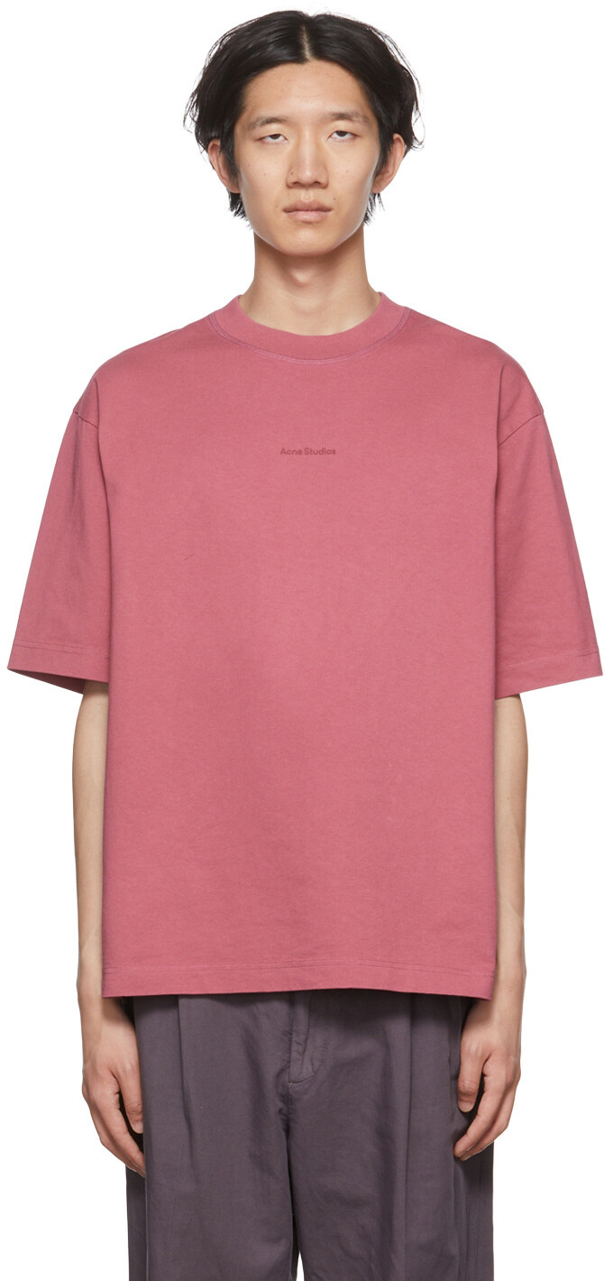 

Розовая футболка из органического хлопка Acne Studios, Розовый