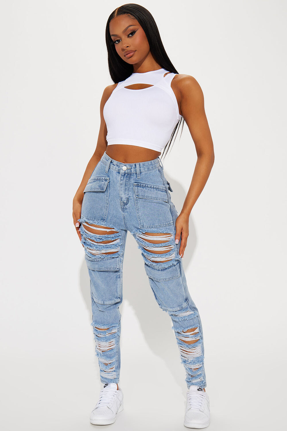 

Джинсы скинни Fashion Nova LP10808BFN, синий