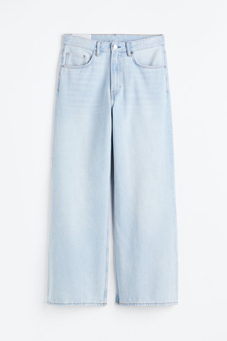 

Свободные джинсы Bootcut H&M, светло-голубой деним