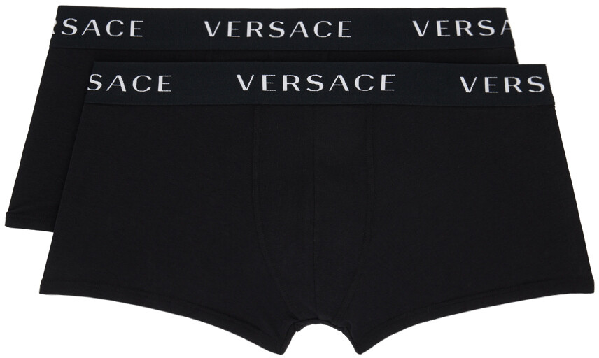 

Набор из двух черных боксеров с логотипом Versace Underwear