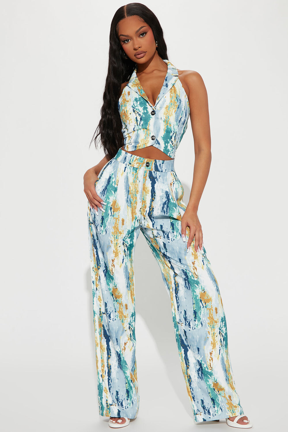 

Брюки Fashion Nova ET2106FNS, бирюзовый