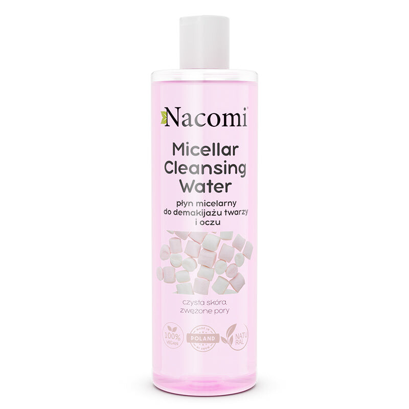 

Nacomi Micellar Cleansing Water мицеллярная жидкость для снятия макияжа с лица и глаз сужающая поры 400мл