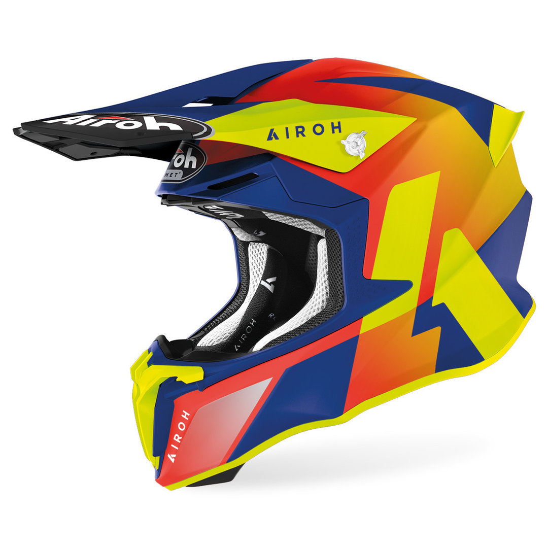 Шлем Airoh Twist 2.0 Lift для мотокросса, желтый/синий/красный шлем для мотокросса blade race div fxr черный желтый красный