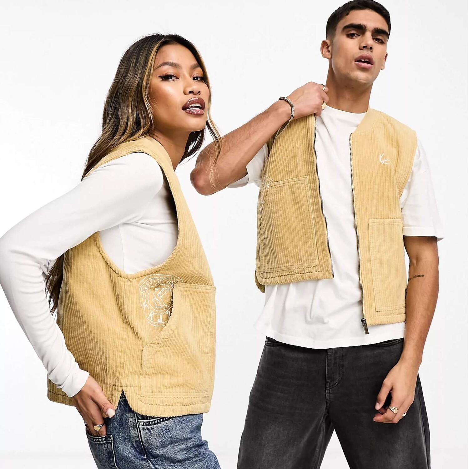 

Жилет Karl Kani Unisex Cord, бежевый