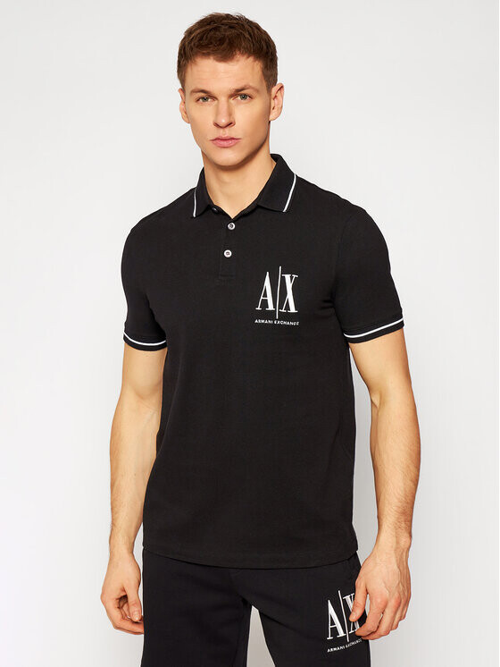 

Рубашка поло стандартного кроя Armani Exchange, черный