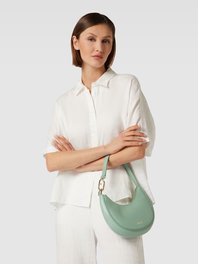 

Сумка-хобо с детальной этикеткой, модель FURLA PRIMAVERA Furla, цвет морской волны