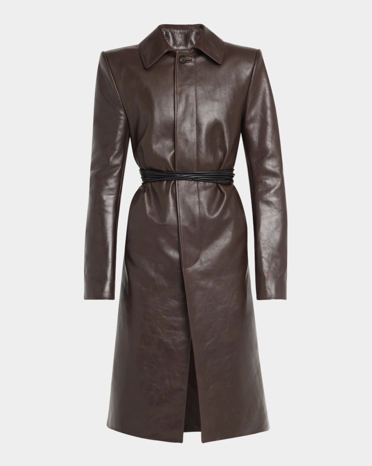 

Мужской длинный кожаный плащ Alexander Mcqueen, цвет Bronze