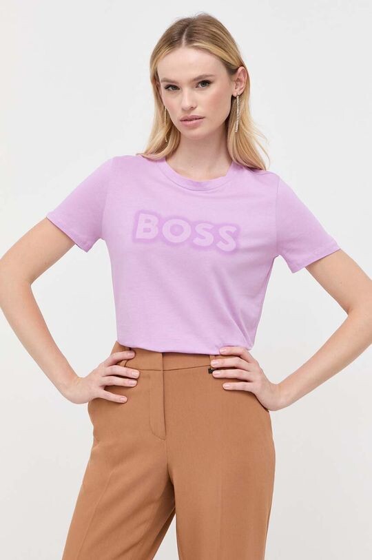 

Хлопковая футболка BOSS ORANGE Boss Orange, розовый