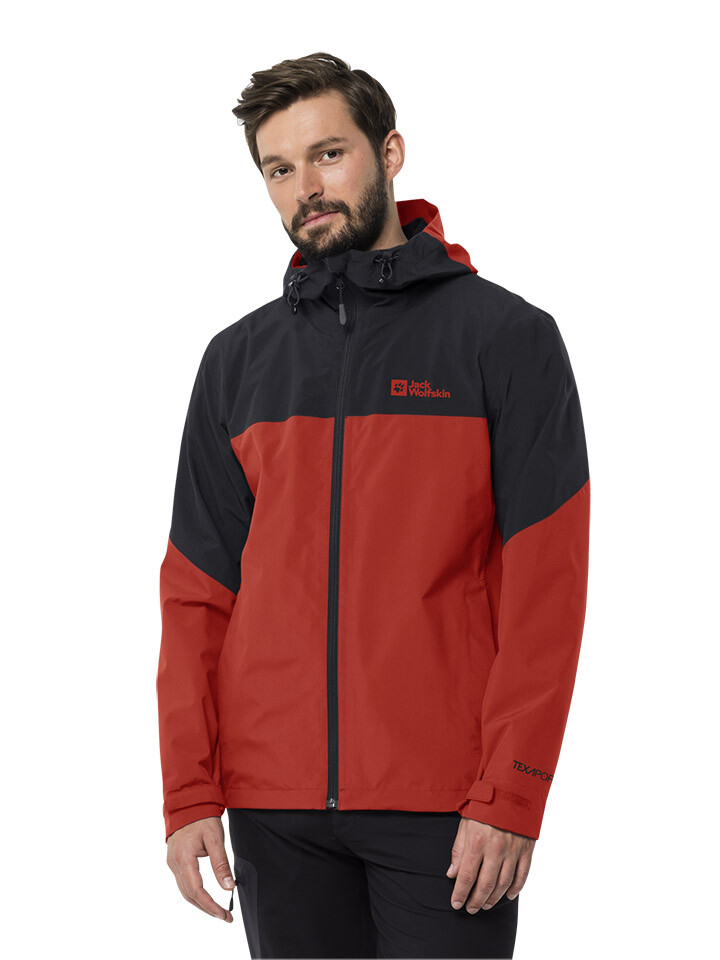 цена Дождевик Jack Wolfskin Weiltal, красный