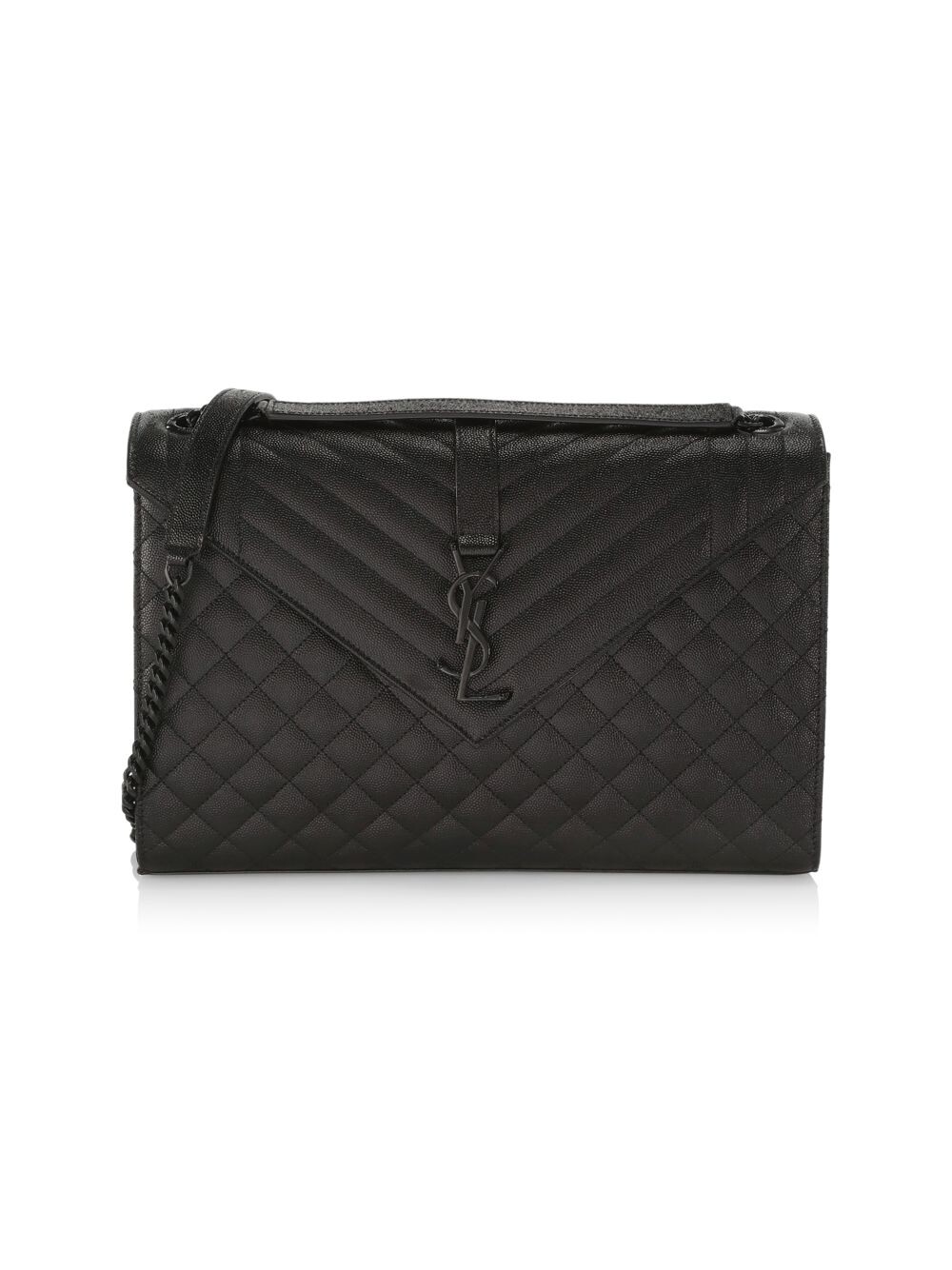 

Кожаная сумка-портфель Matelassé с большим логотипом Envelope Saint Laurent