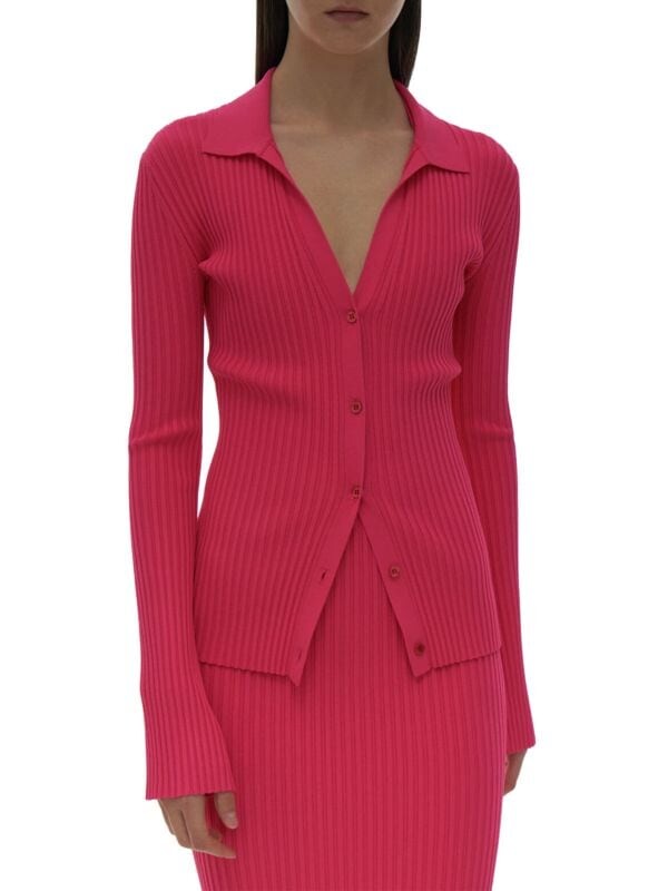 

Кардиган в Рубчик Helmut Lang с расклешенными рукавами, rose