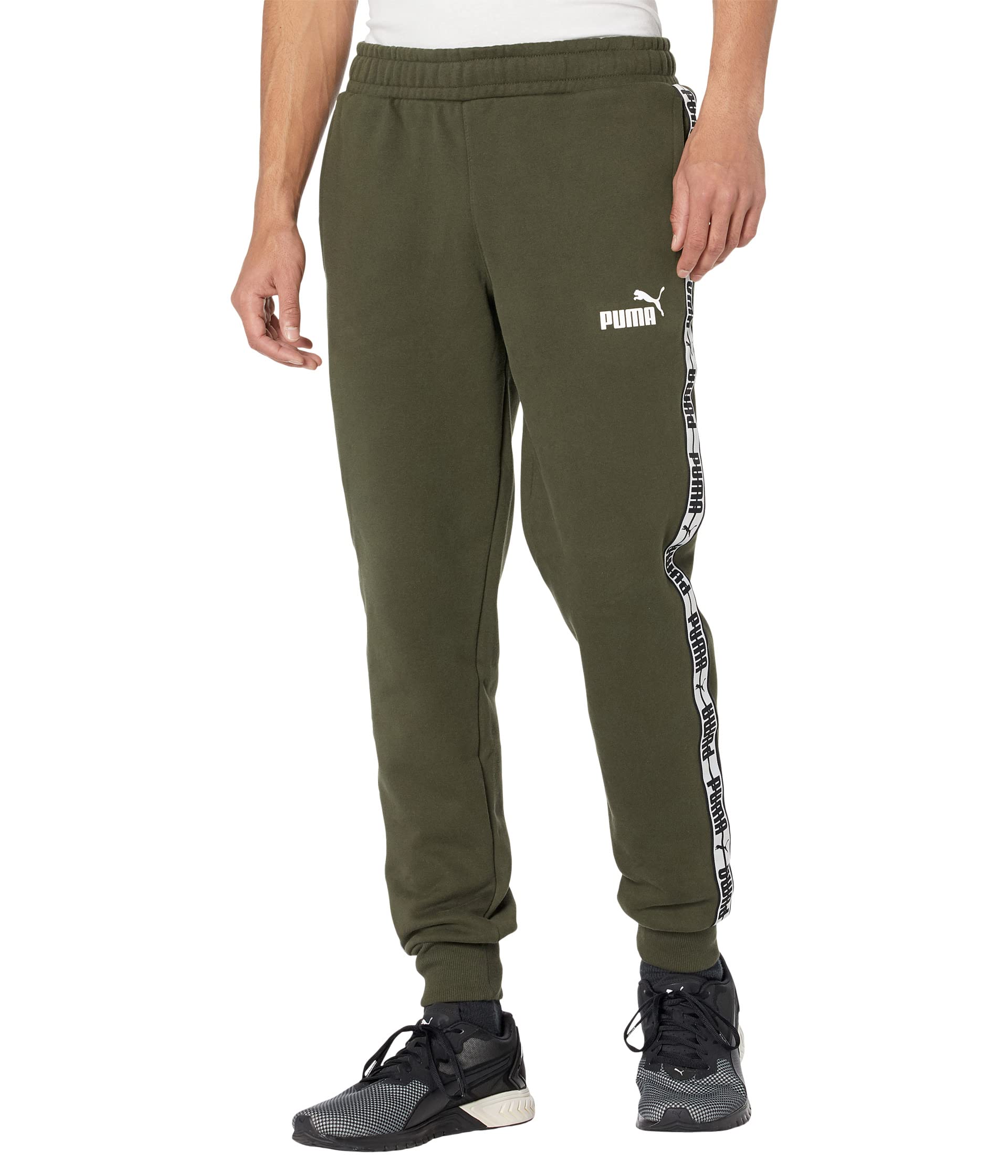 Мужские брюки спортивные Puma Taping Pants Fleece, зеленый кроссовки puma smash buck unisex puma black forest night