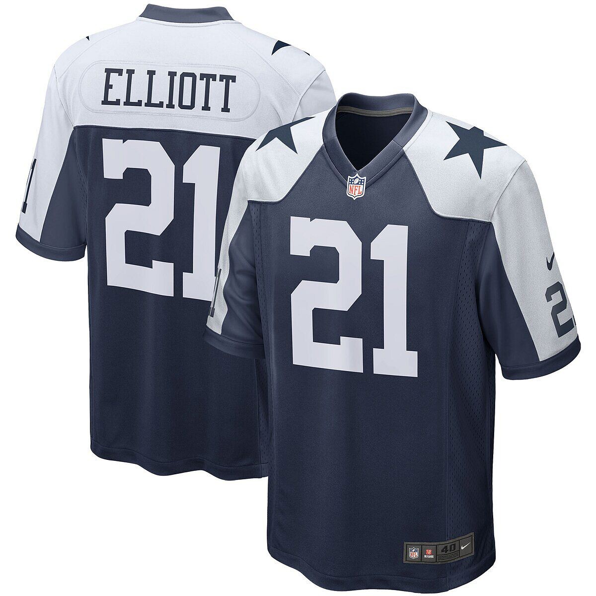 

Мужская футболка ezekiel elliott navy dallas cowboys alternate game team Nike, мульти