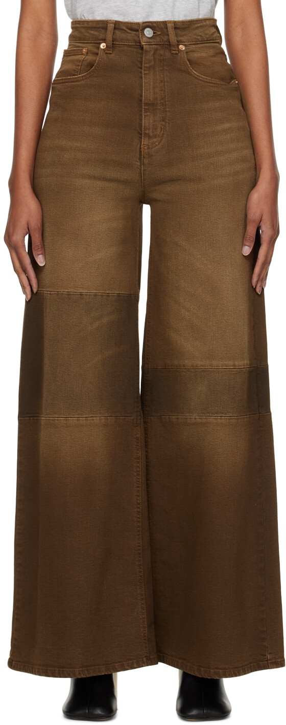 

Коричневые джинсы со вставками MM6 Maison Margiela