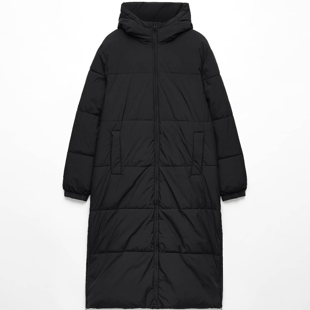 

Куртка Oysho Long Primaloft Water-repellent Padded, черный