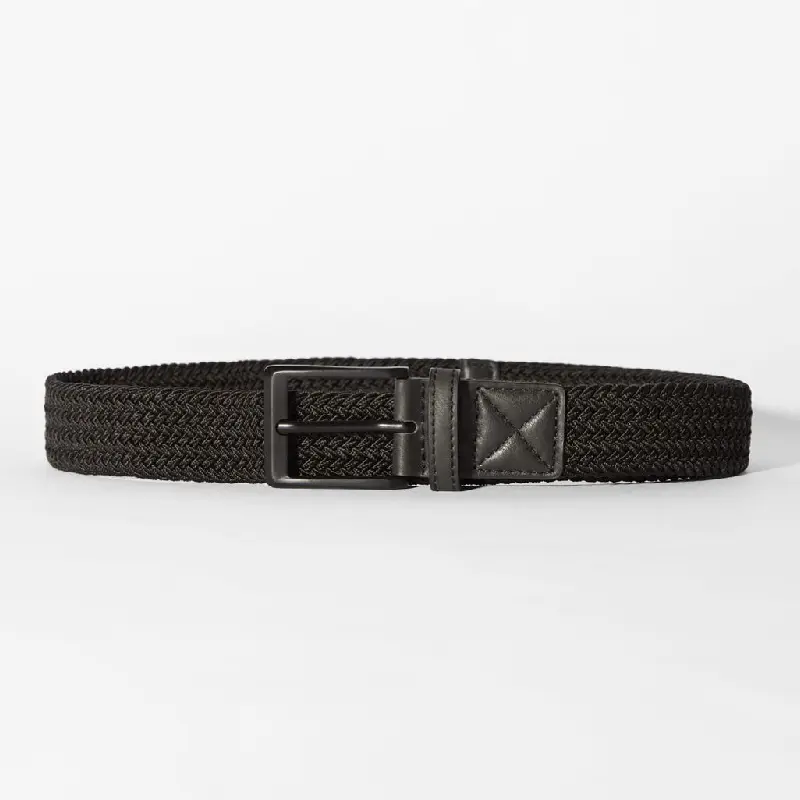 

Ремень Bershka Braided Faux Leather, черный