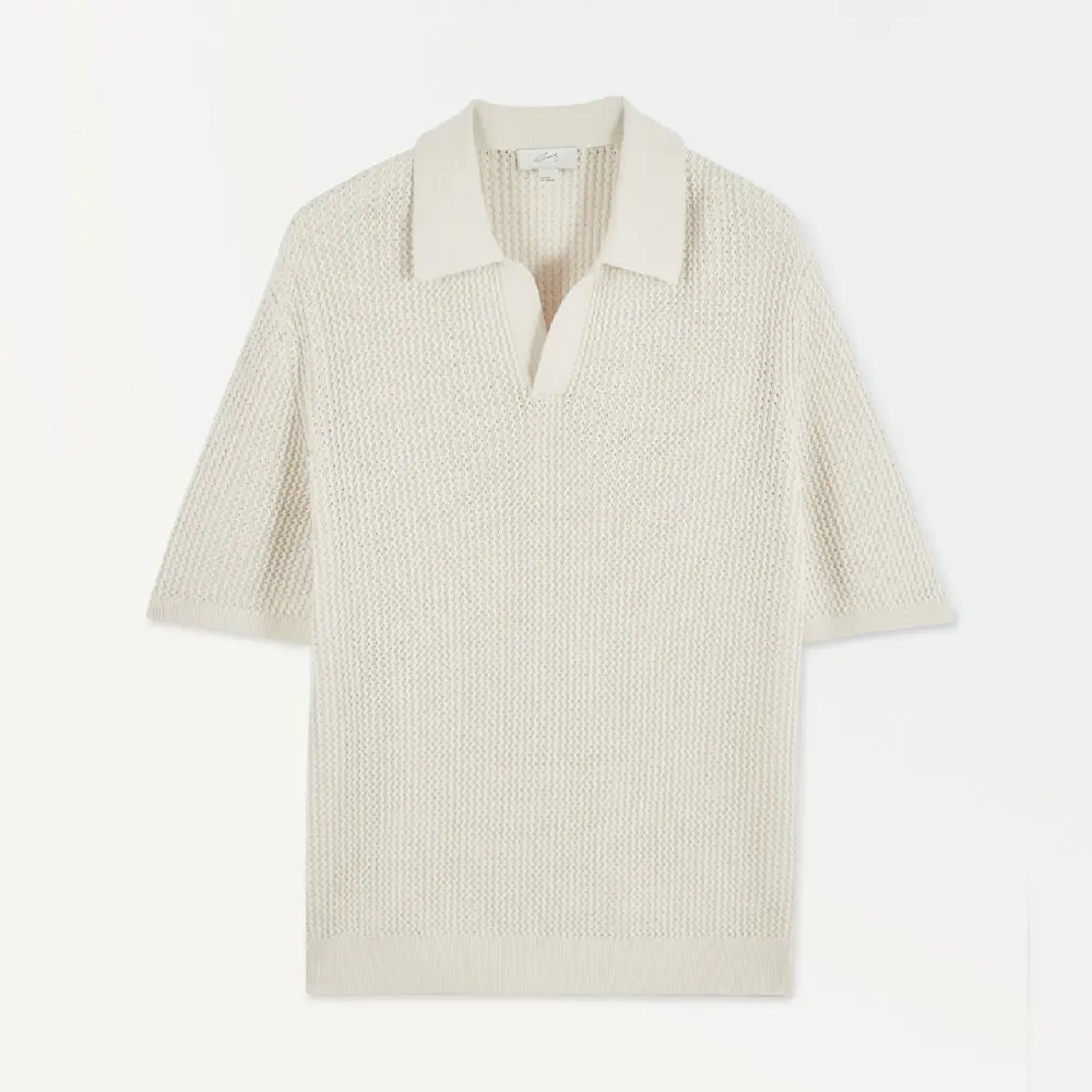 

Футболка поло Cos Atelier The Knitted Silk, кремовый