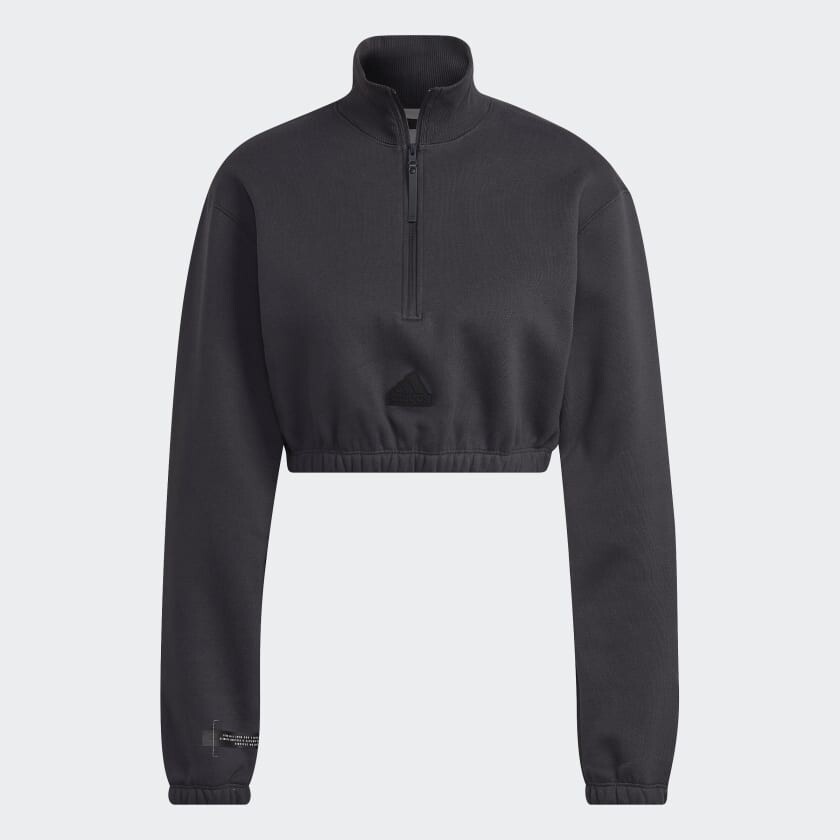 

Свитшот adidas Cropped Half-Zip, темно-серый