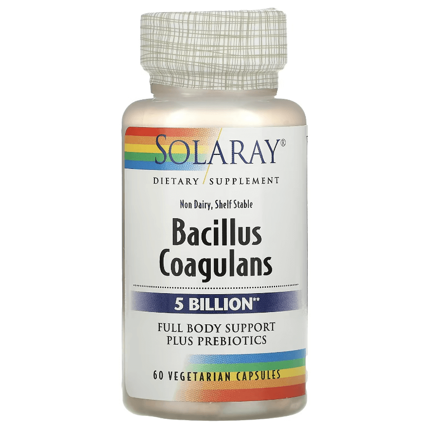 Bacillus Coagulans, 2,5 миллиарда, 60 вегетарианских капсул, Solaray solaray bacillus coagulans пробиотик длительного хранения для всего тела 60 растительных капсул