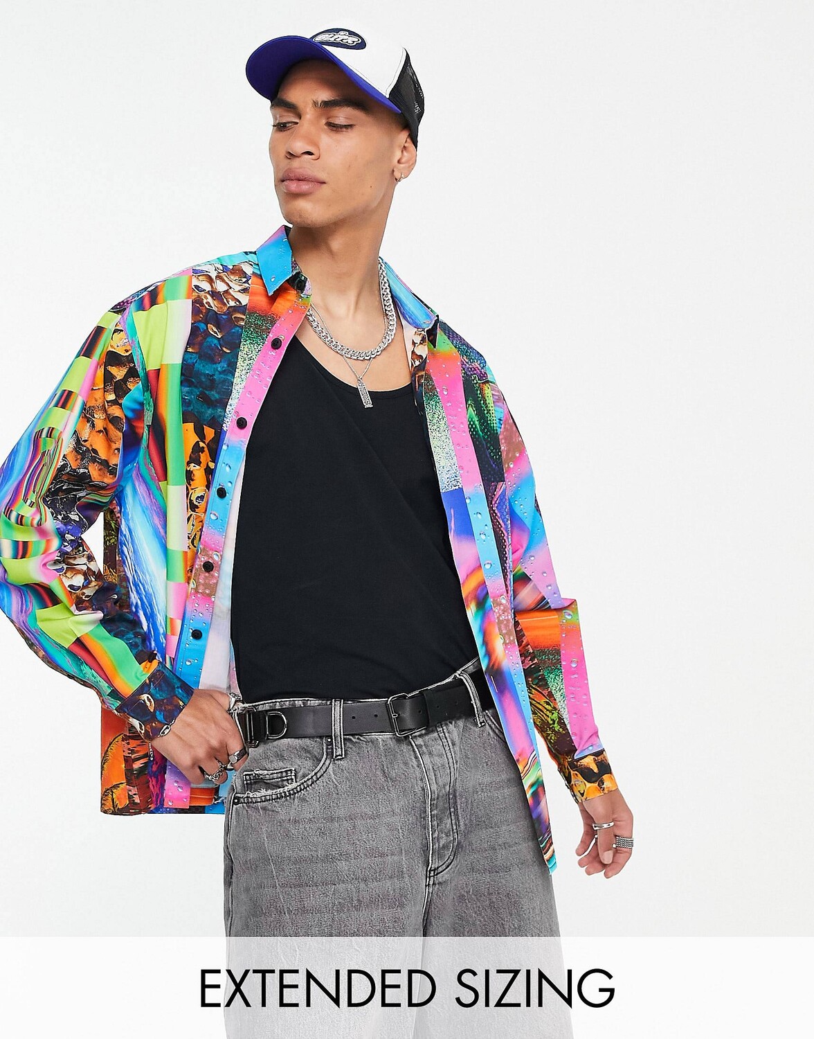 

Свободная рубашка свободного кроя с ярким принтом ASOS DESIGN