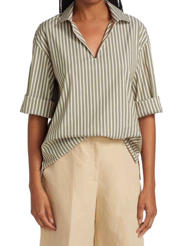 

Полосатая рубашка dales Lafayette 148 New York Green white