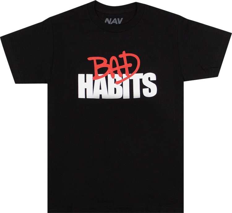 

Футболка Vlone x Nav Bad Habits Drip Short-Sleeve T-Shirt 'Black', черный