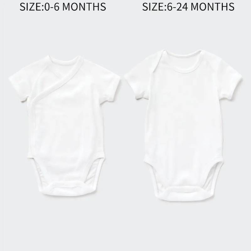 Боди Uniqlo Newborn Short Sleeved, белый - фото