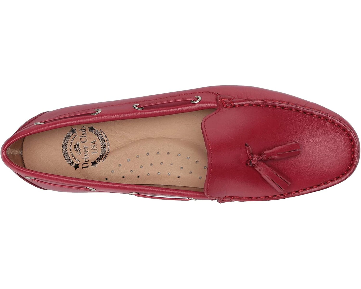 

Лоферы Women's Leather Made in Brazil Tassle Driving Loafer Driver Club USA, красный